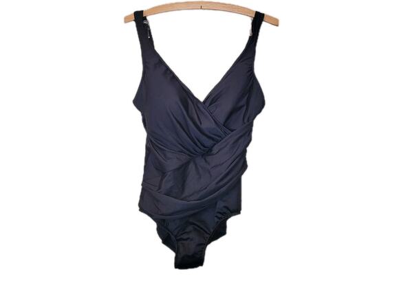 Miraclesuit Other - Miraclesuit Womens Black Crossover One Piece Swimsuit 16 Beach Vacation New